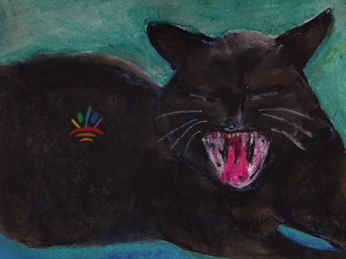 黒猫の大あくび - Arica | アーティスト紹介 | 一般社団法人障がい者