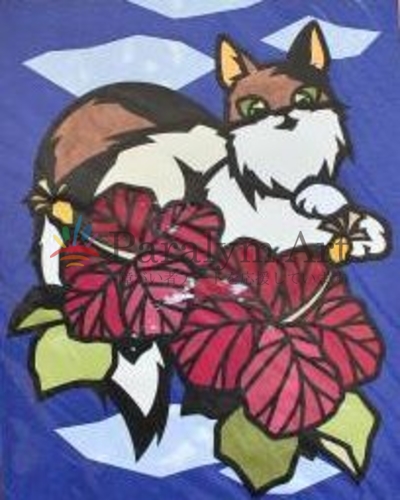 Cat with Flowers