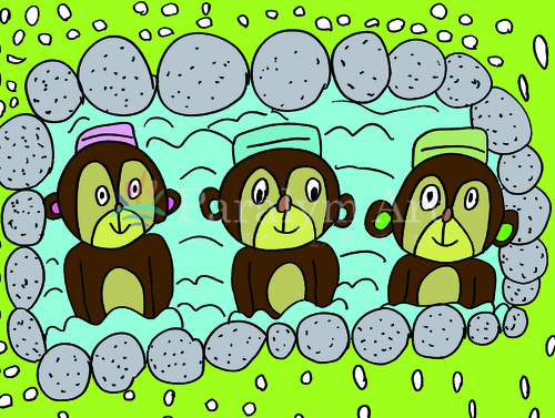 お猿さん三人旅