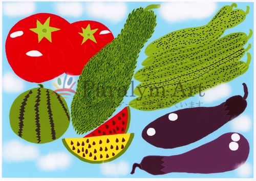 夏の野菜と果物　
