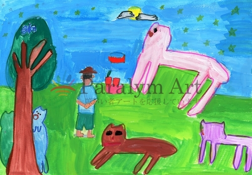 夜空とアルパカと楽しい夜