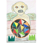 子犬とサッカーボール